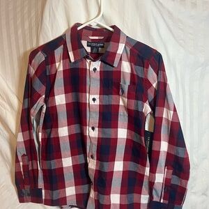 U.S. Polo Assn. Red and Navy Plaid Shirt